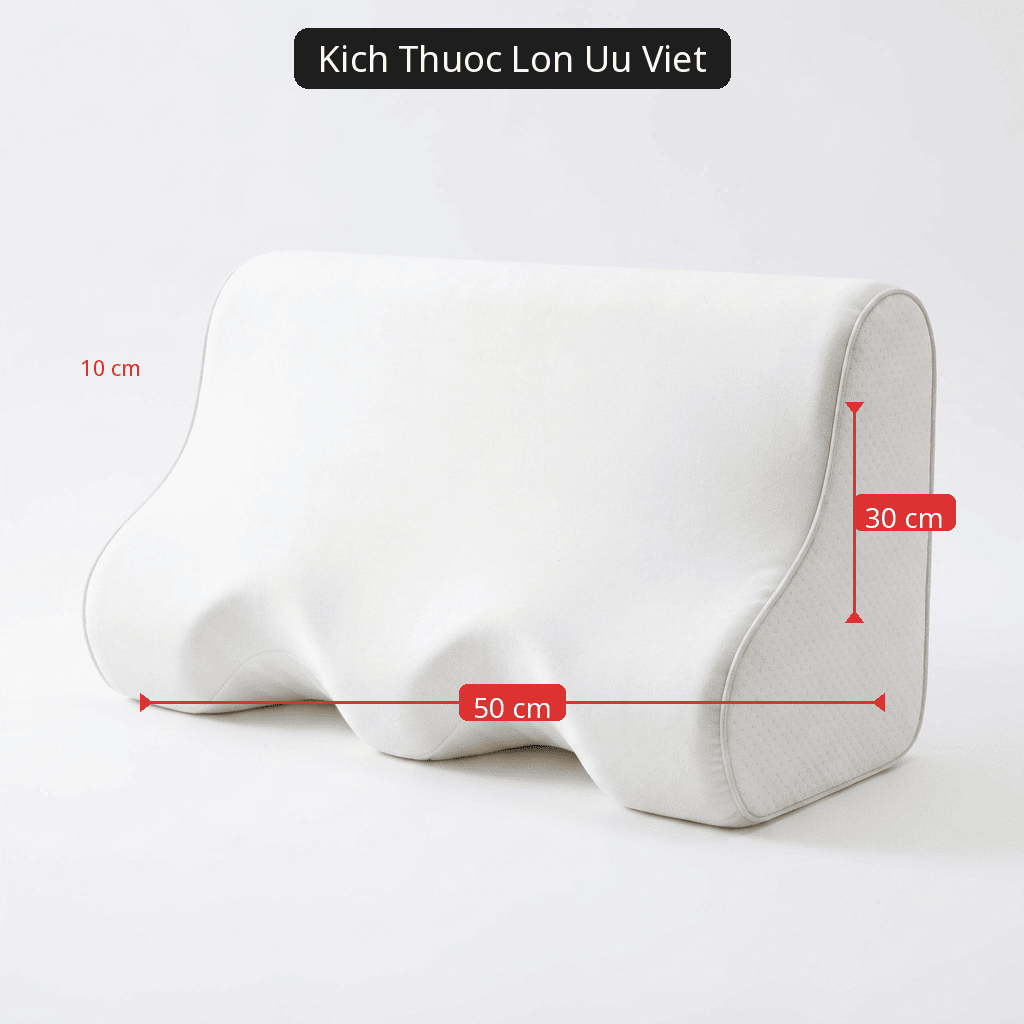 Bảng kích thước gối 50x30x10cm